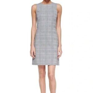 Theory Raneid Brant Check Plaid Dress Size 10 Sleeveless Jumper Gray Career